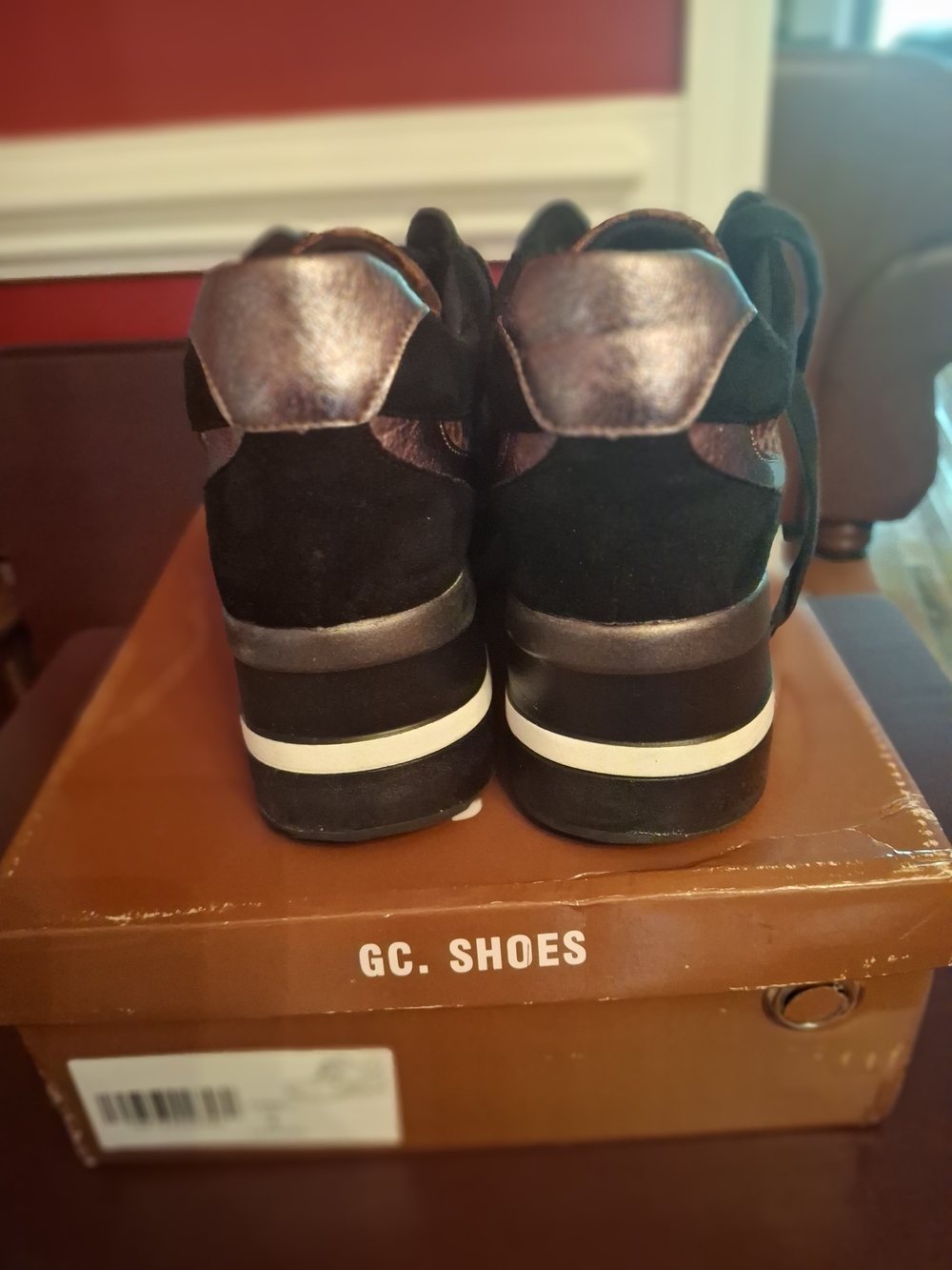 Leopard Print Black Women's Sneaker - Picture 3 of 5